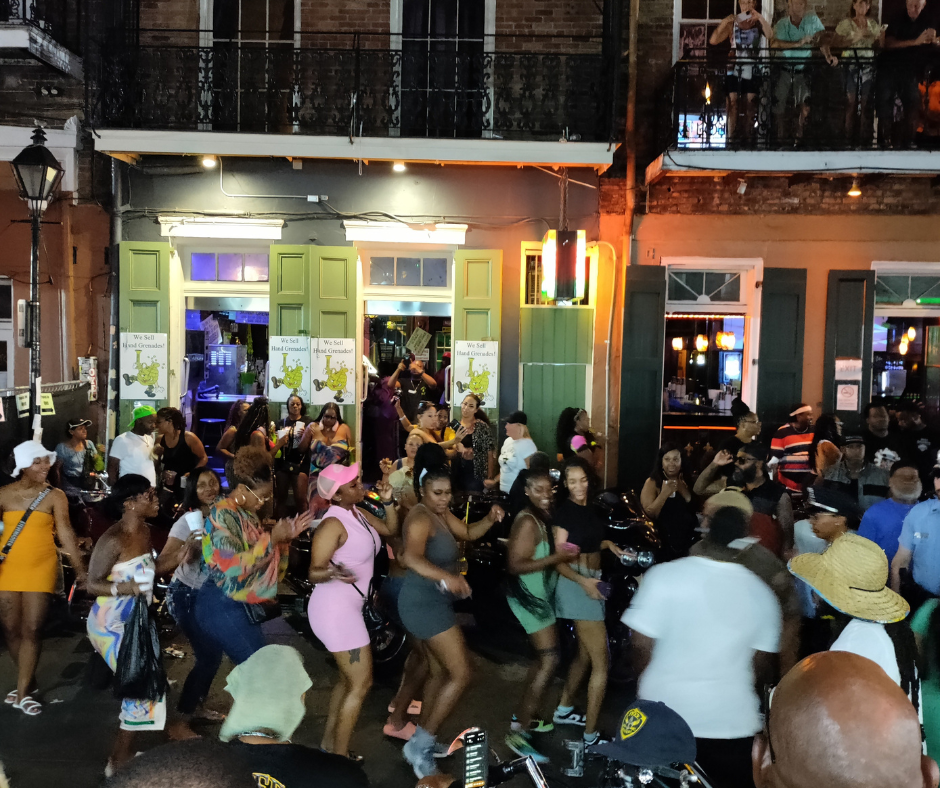 Women dancing on Bourbon St
